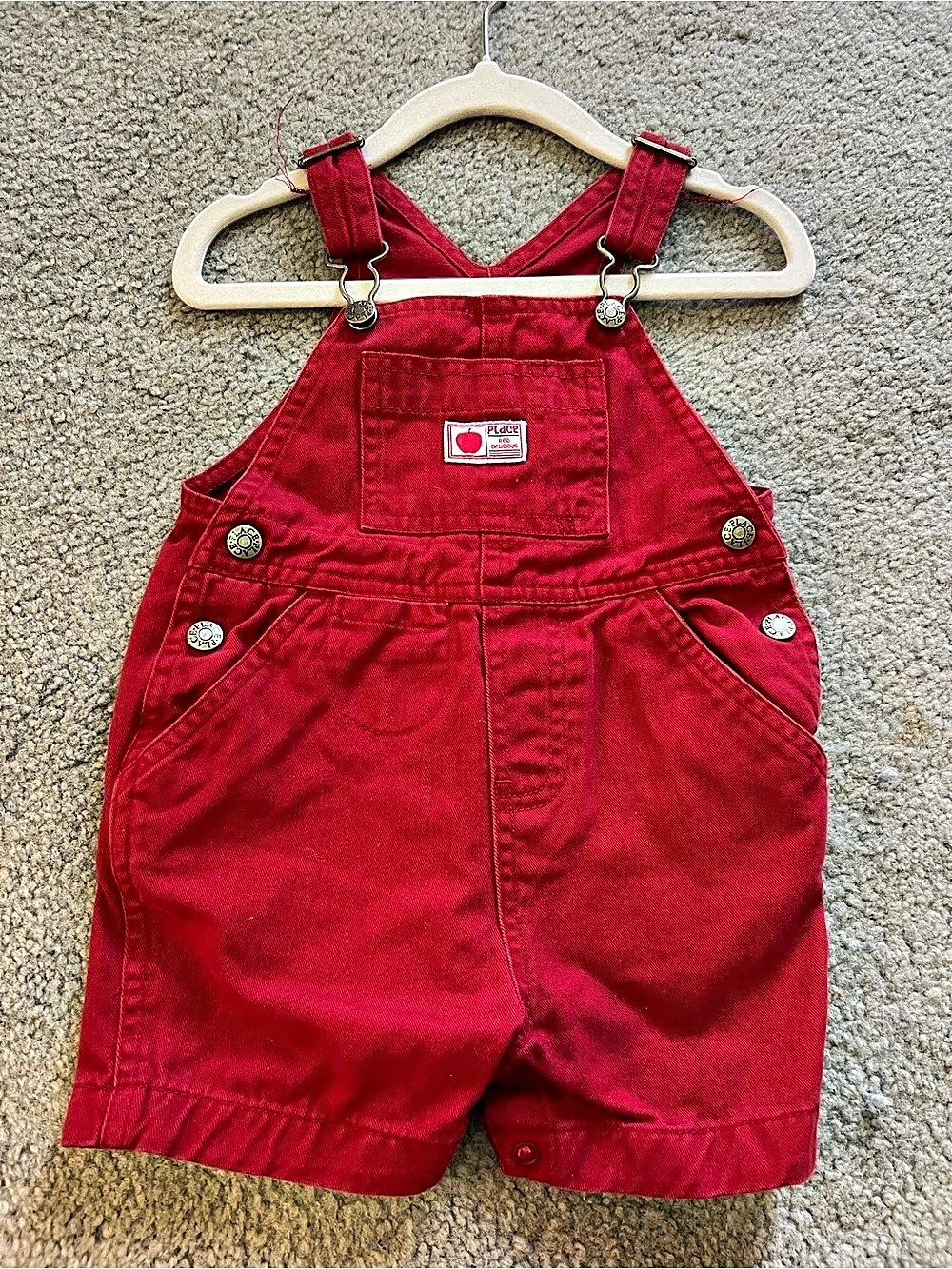 Vintage The Children's Place Baby Red Overalls Size 12M